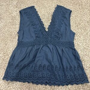 American Eagle Outfitters Navy Lace Blouse